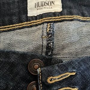 Hudson Jeans Blue Denim with Golden Stitching